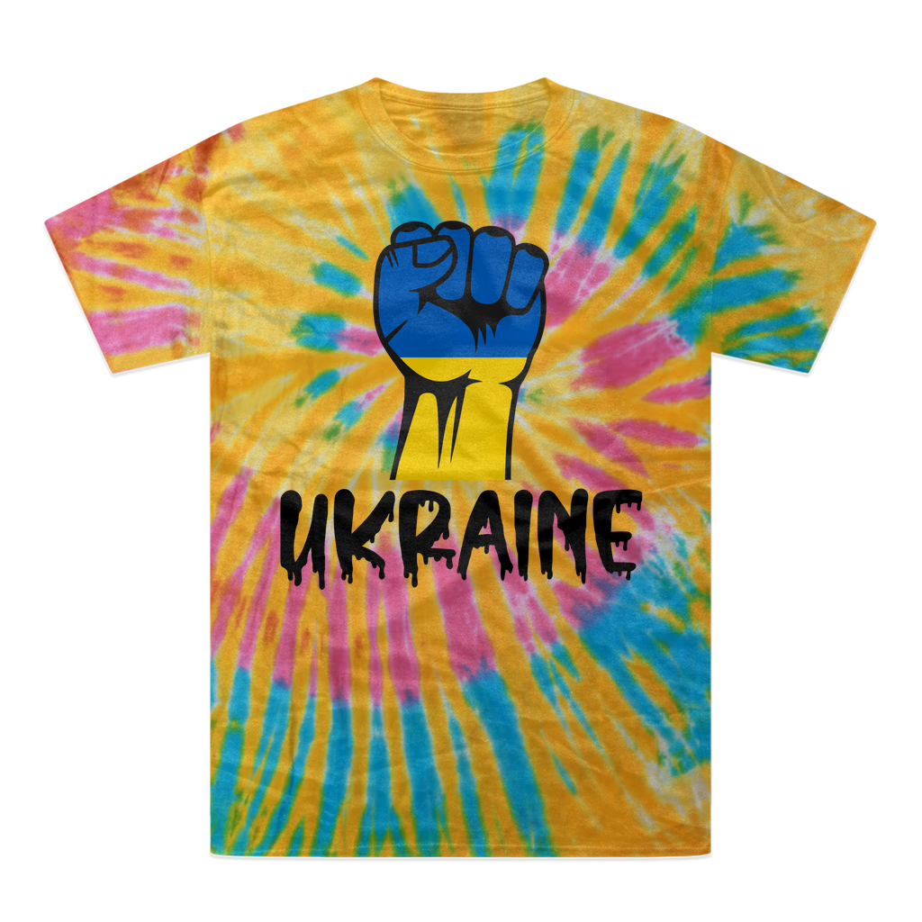 Ukraine Fist Tie-Dye T-Shirt - Lynendo Trade Store