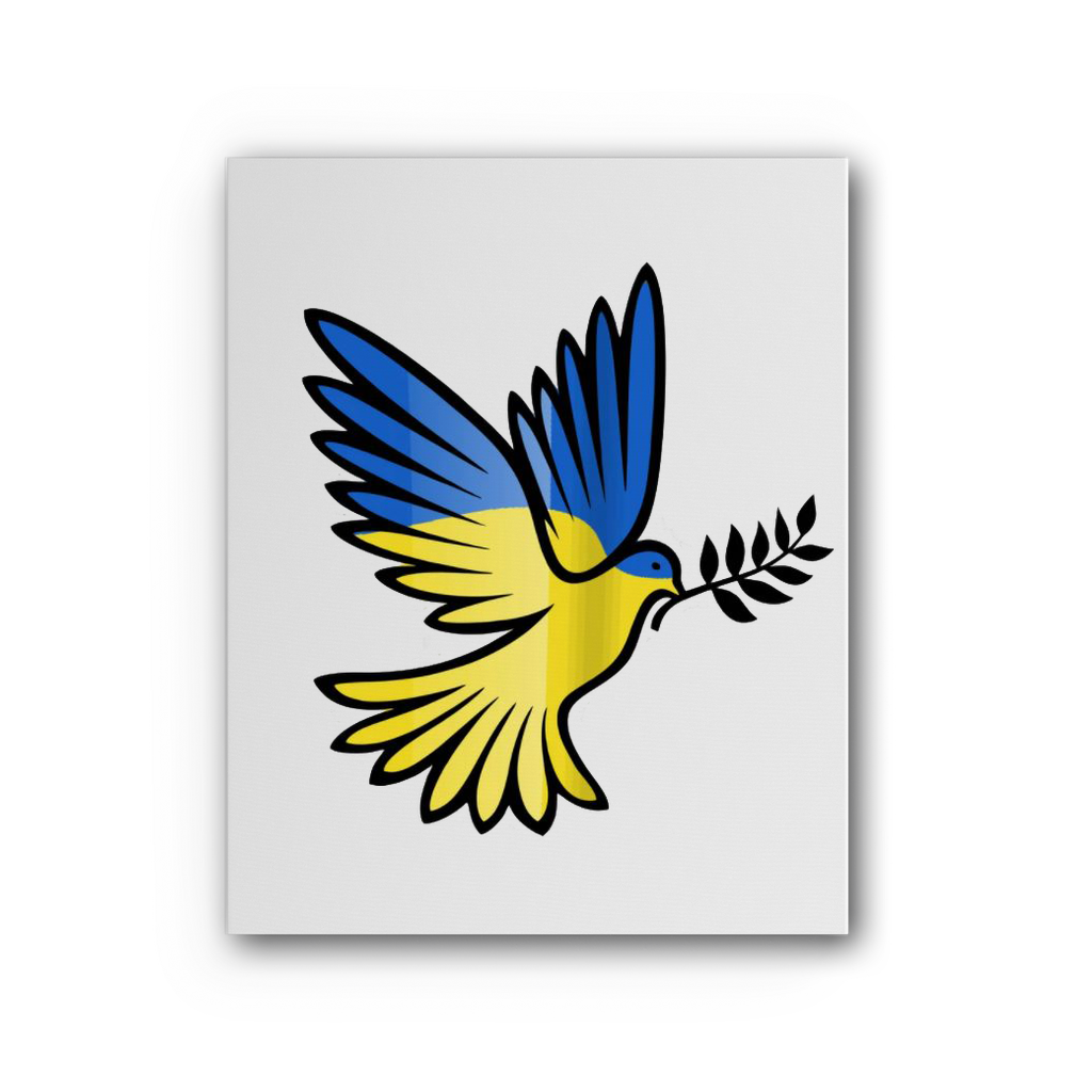 Ukraine Peace Bird Premium Stretched Canvas - Lynendo Trade Store