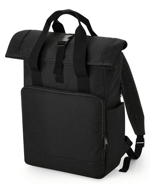 RECYCLED TWIN HANDLE ROLL TOP LAPTOP BACKPACK - BAGBASE - Lynendo Trade Store