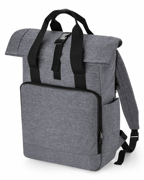 RECYCLED TWIN HANDLE ROLL TOP LAPTOP BACKPACK - BAGBASE - Lynendo Trade Store