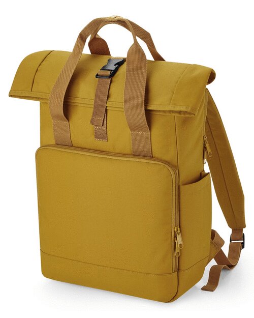 RECYCLED TWIN HANDLE ROLL TOP LAPTOP BACKPACK - BAGBASE - Lynendo Trade Store