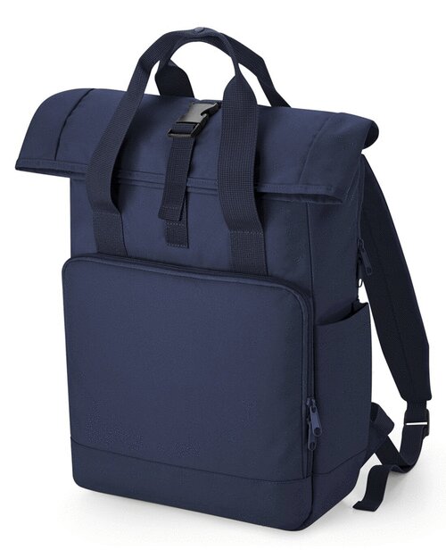 RECYCLED TWIN HANDLE ROLL TOP LAPTOP BACKPACK - BAGBASE - Lynendo Trade Store