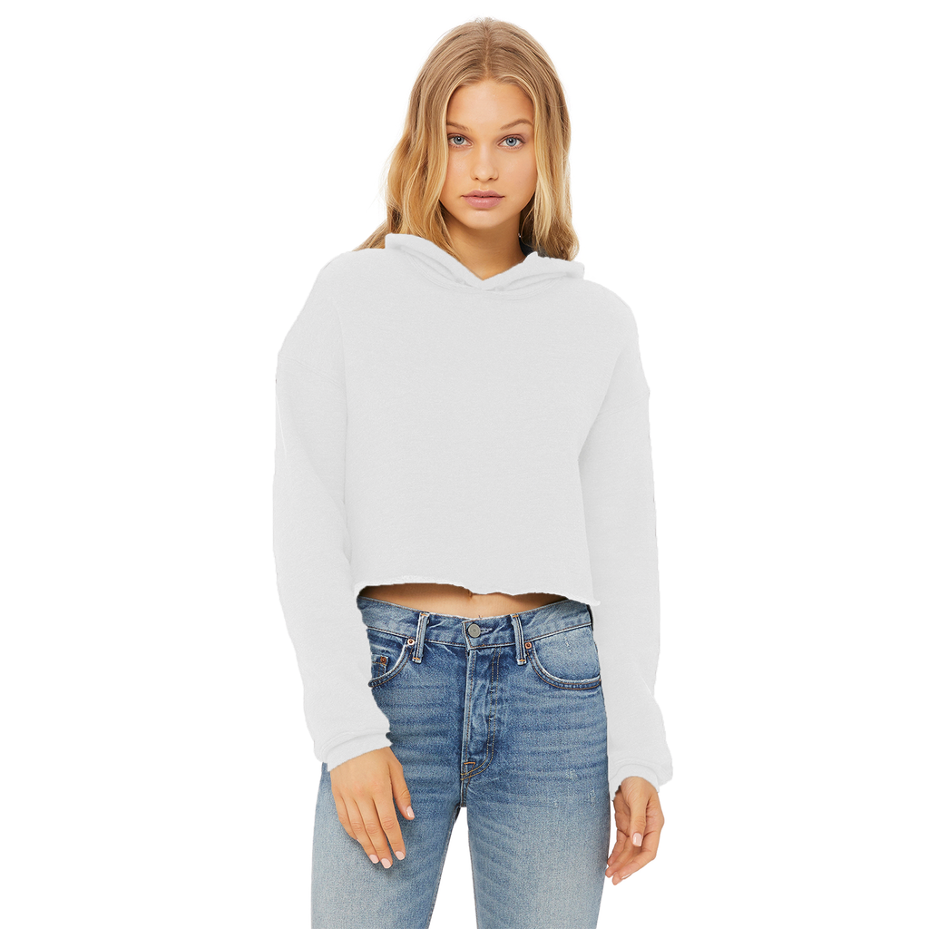MERRY CHRISTMAS Ladies Cropped Raw Edge Hoodie - Lynendo Trade Store