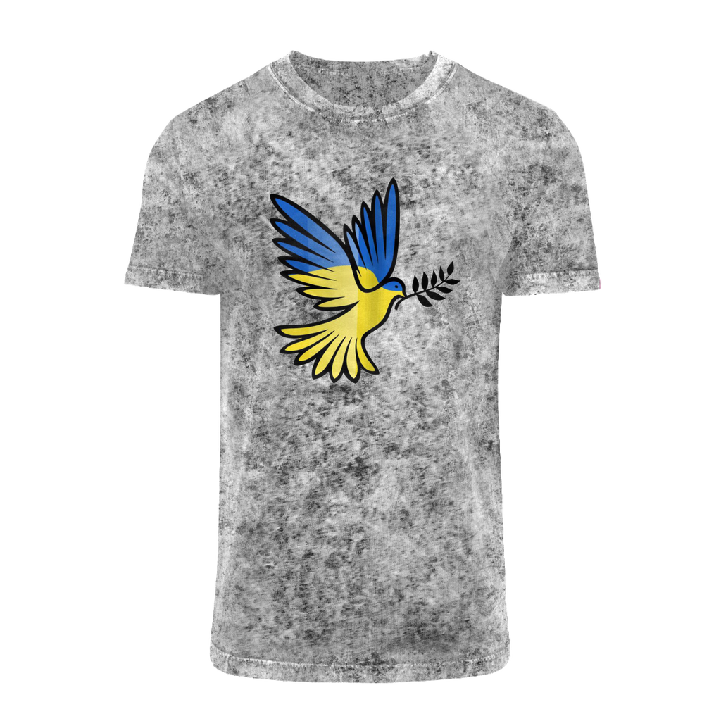 Ukraine Peace Bird Acid Washed T-Shirt - Lynendo Trade Store