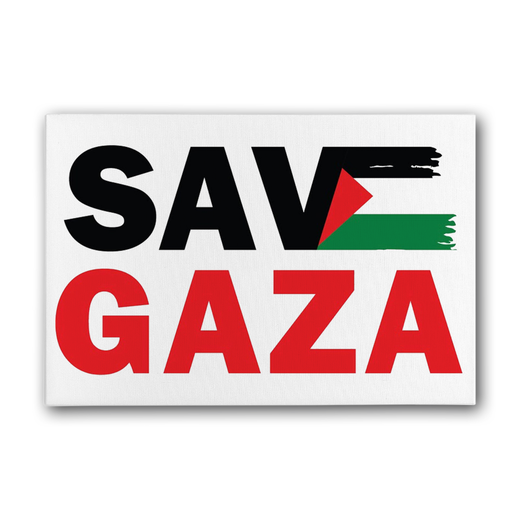 Save Gaza Premium Stretched Canvas - Lynendo Trade Store