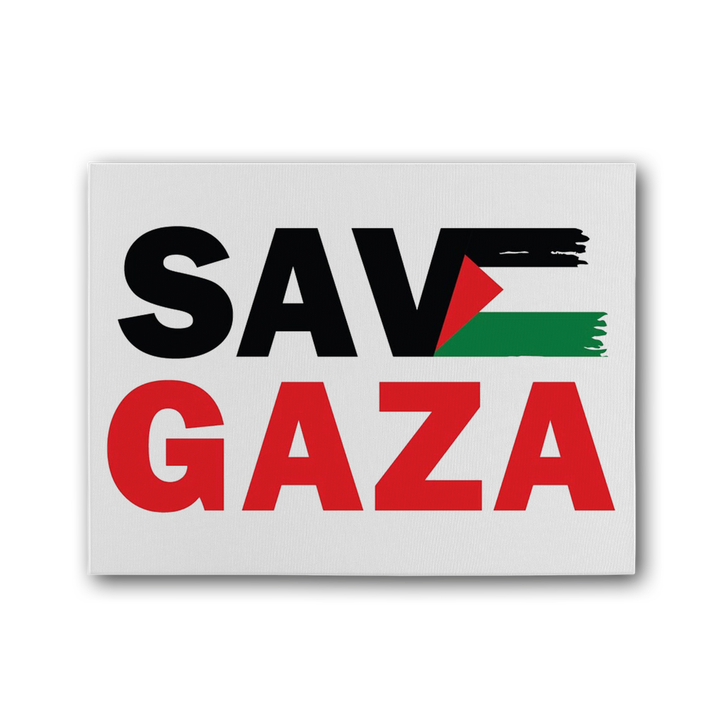 Save Gaza Premium Stretched Canvas - Lynendo Trade Store