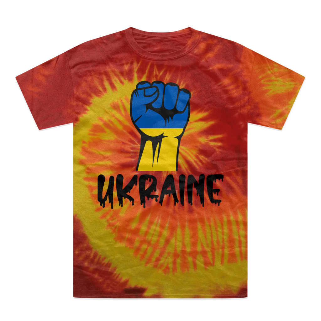 Ukraine Fist Tie-Dye T-Shirt - Lynendo Trade Store