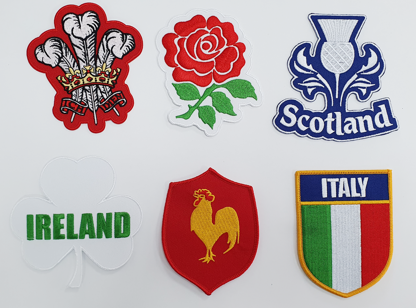 Six Nations Rugby Patches-8cmx5cm-Wales-England-Scotland-Ireland-Italy-France Embroidered Patches