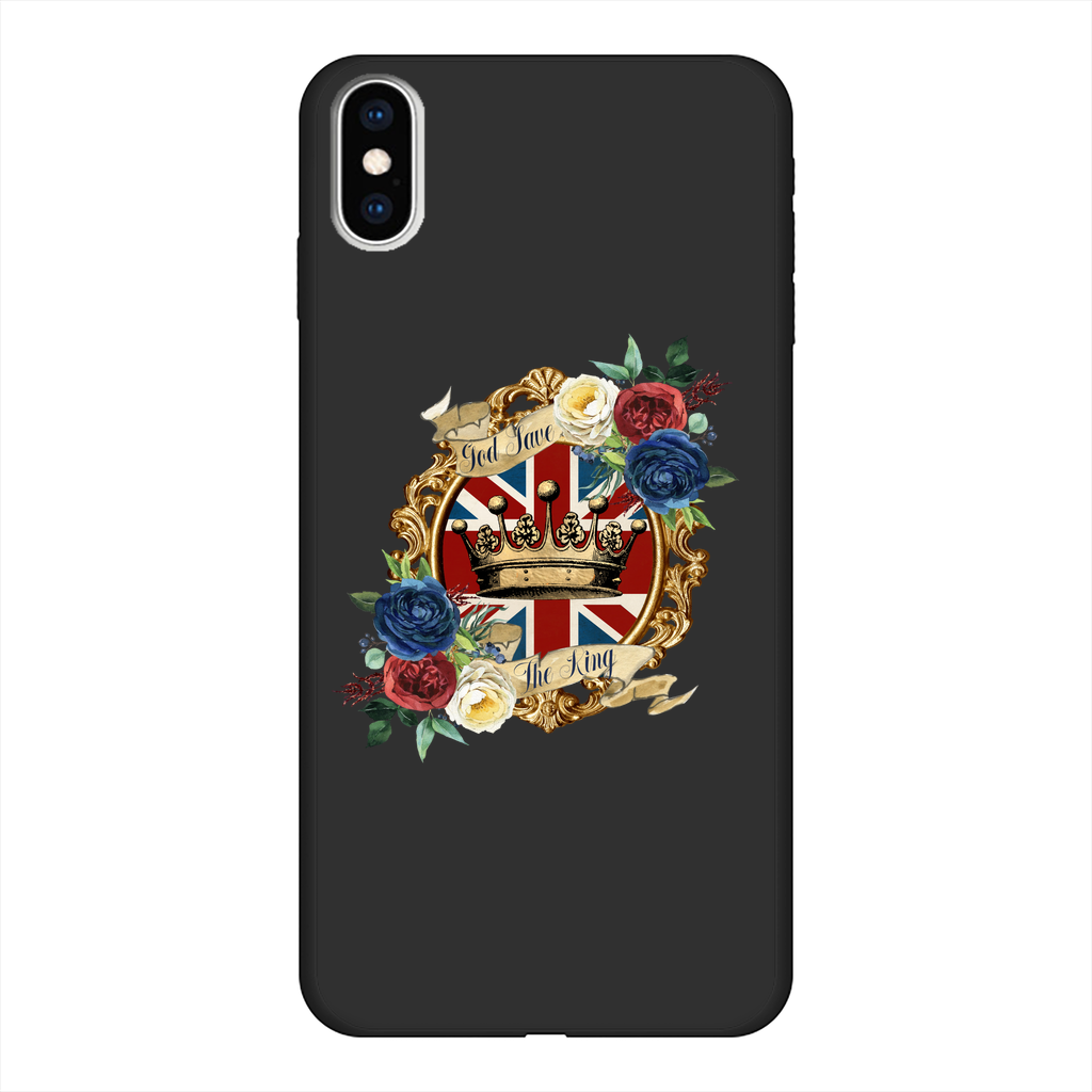 GOD SAVE THE KING Back Printed Black Soft Phone Case - Lynendo Trade Store