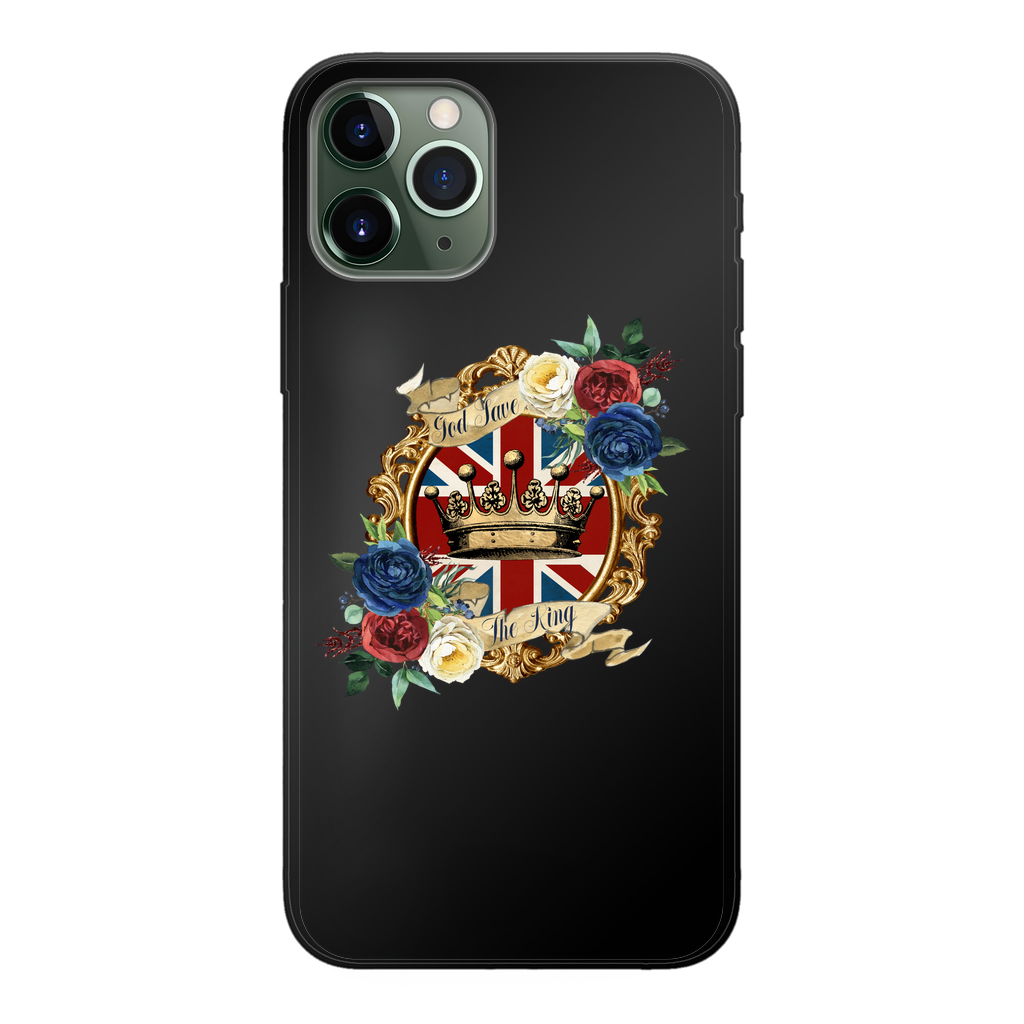 GOD SAVE THE KING Back Printed Black Soft Phone Case - Lynendo Trade Store