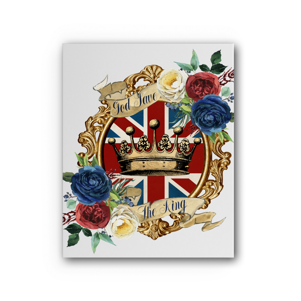 GOD SAVE THE KING Premium Stretched Canvas - Lynendo Trade Store