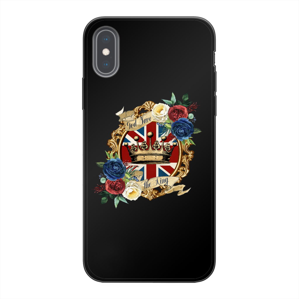 GOD SAVE THE KING Back Printed Black Soft Phone Case - Lynendo Trade Store