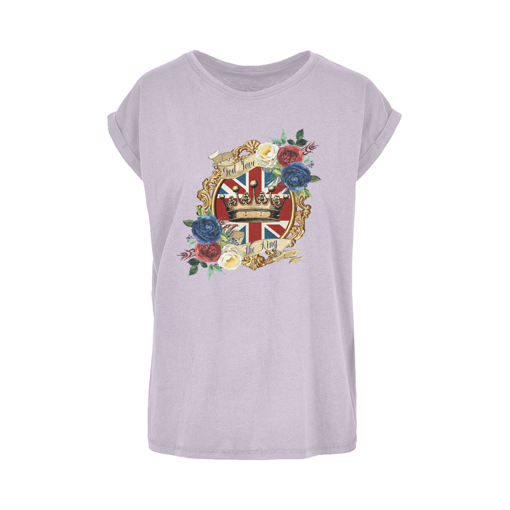 GOD SAVE THE KING Women's Extended Shoulder T-Shirt XS-5XL - Lynendo Trade Store
