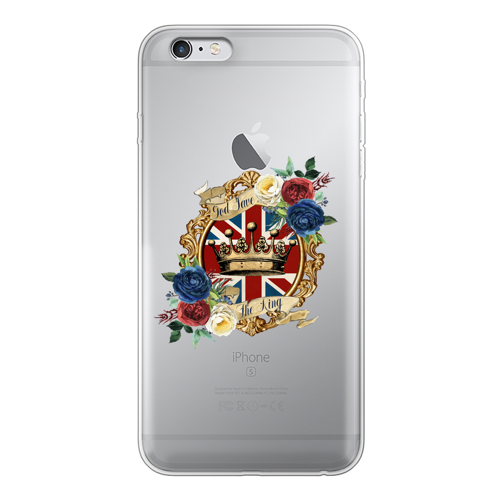 GOD SAVE THE KING Back Printed Transparent Hard Phone Case - Lynendo Trade Store