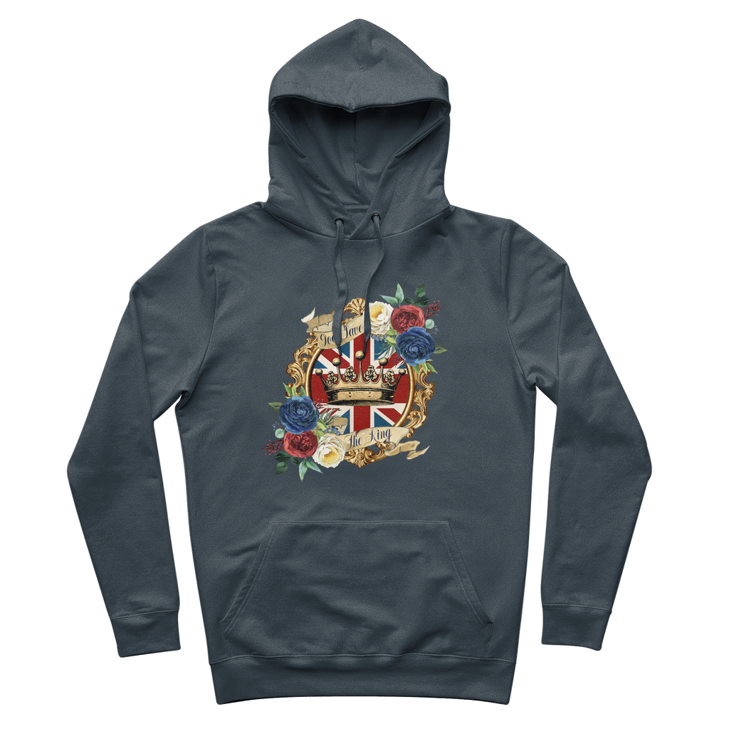 GOD SAVE THE KING 100% Organic Cotton Hoodie - Lynendo Trade Store