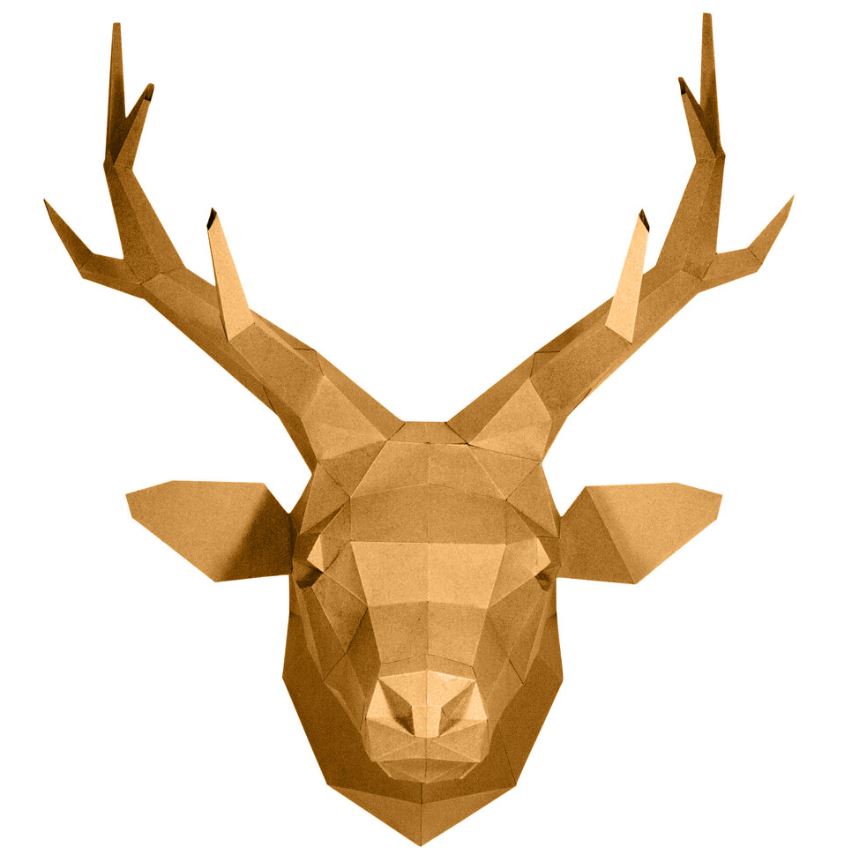 Papercraft World Deer head wall hanging Gold - Lynendo Trade Store