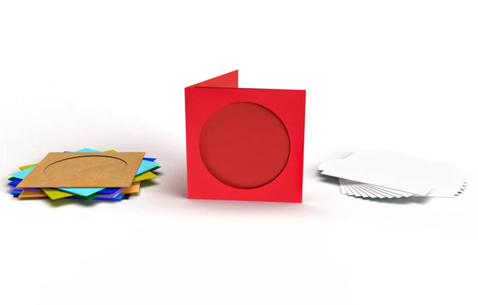 Small SQ Round Aperture Card 2 Fold Ast (10) - Lynendo Trade Store