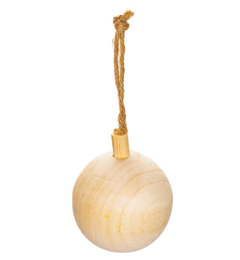 Wooden Bauble with String 5cm-6.4cm - Christmas Bauble Wooden - Lynendo Trade Store