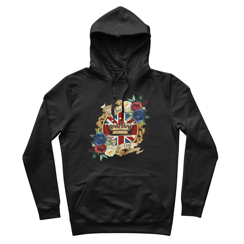 GOD SAVE THE KING 100% Organic Cotton Hoodie - Lynendo Trade Store
