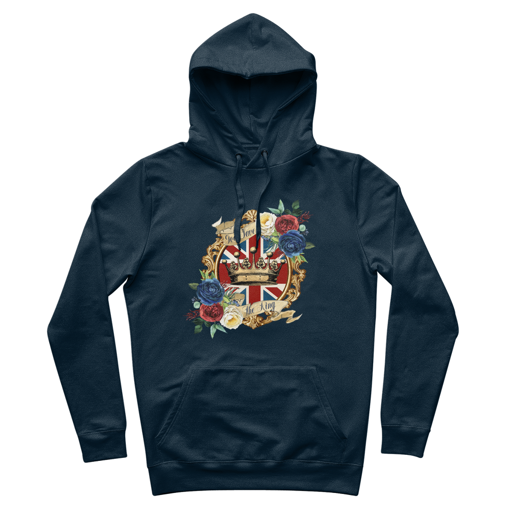 GOD SAVE THE KING 100% Organic Cotton Hoodie - Lynendo Trade Store