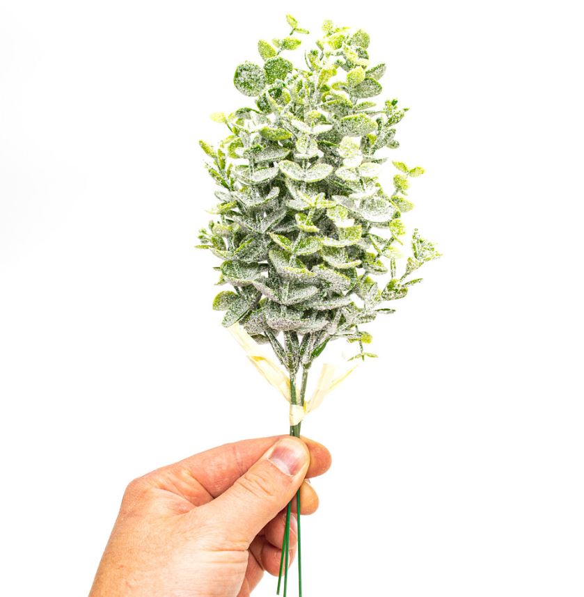 Eucalyptus Bunch with Frost - Christmas Ornament - Frosted Petals - Lynendo Trade Store