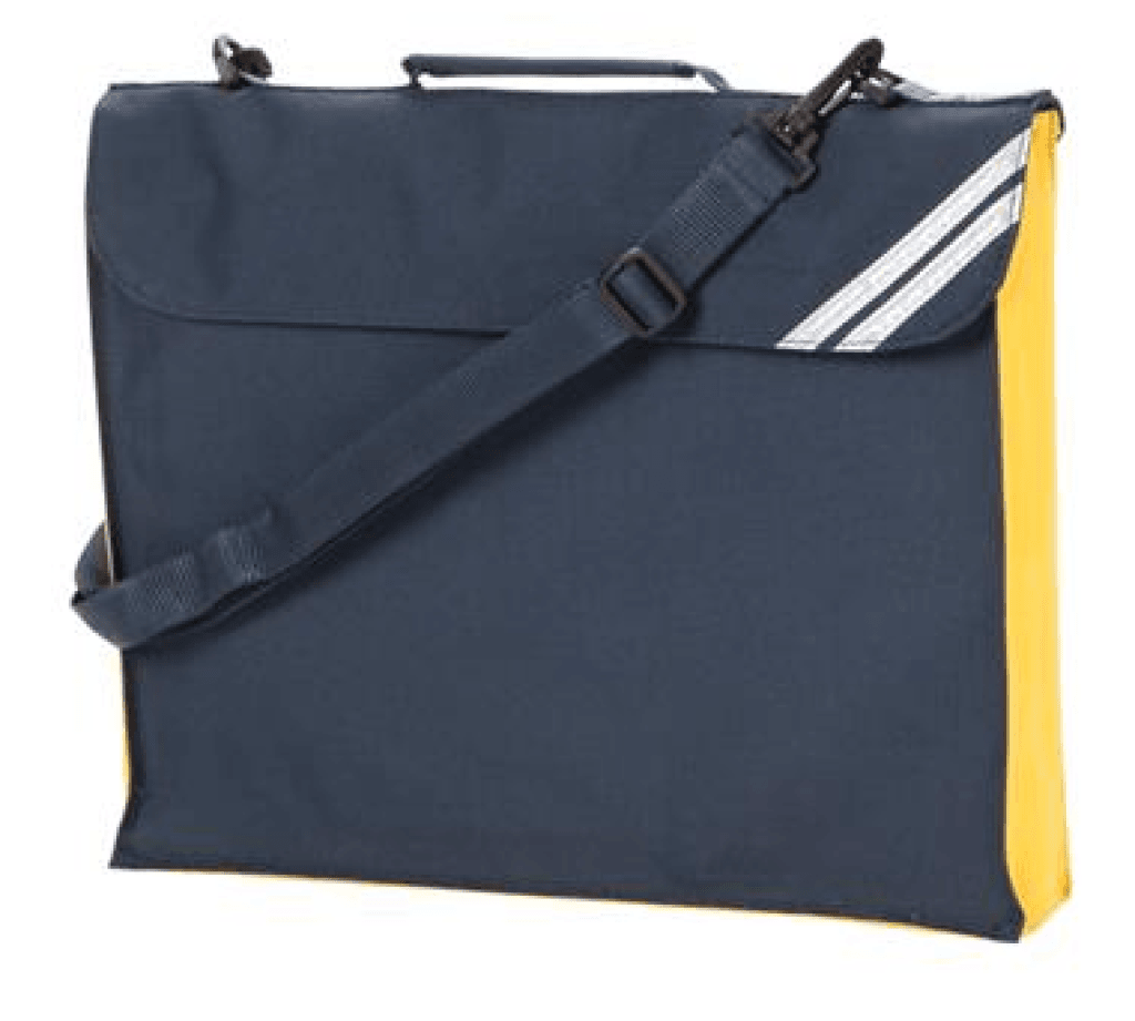Expandable Book Bag with Strap & Contrast Panel (2793) - Lynendo Trade Store