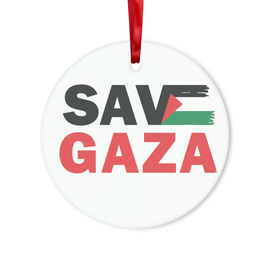 Save Gaza Glass Hanging Ornament - Lynendo Trade Store