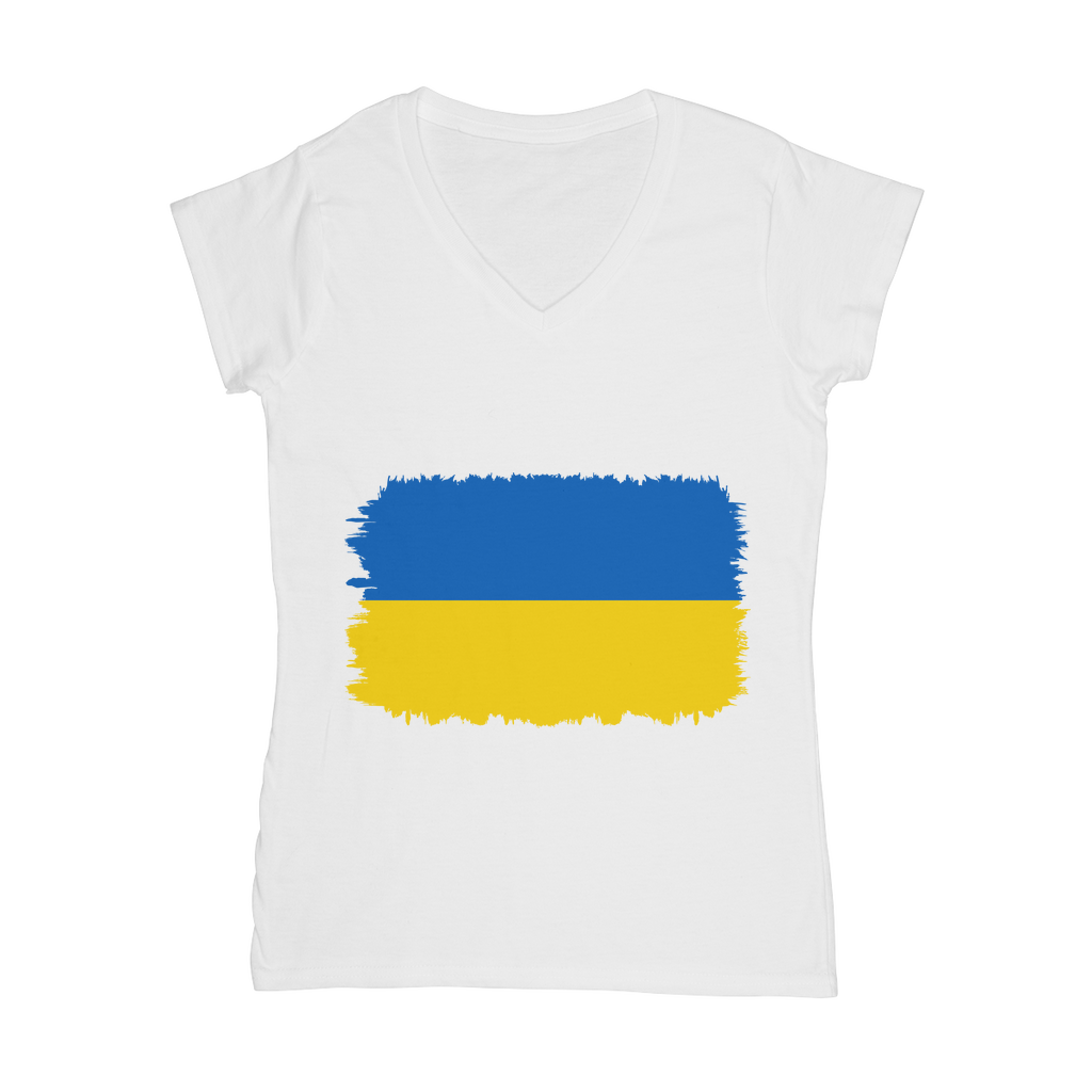UKRAINE FLAG Classic Women's V-Neck T-Shirt - Lynendo Trade Store