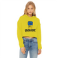 Ukraine Fist Ladies Cropped Raw Edge Hoodie - Lynendo Trade Store