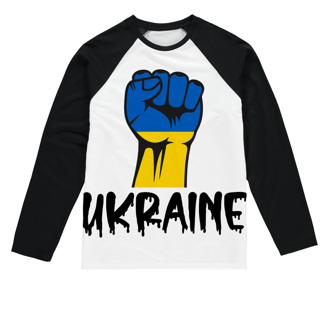 Ukraine Fist Sublimation Baseball Long Sleeve T-Shirt - Lynendo Trade Store
