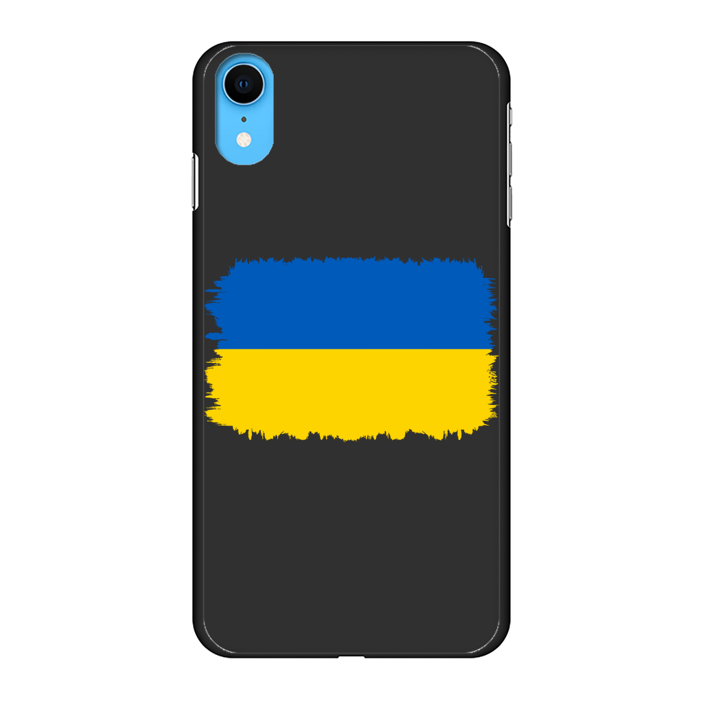 UKRAINE FLAG Back Printed Black Hard Phone Case - Lynendo Trade Store