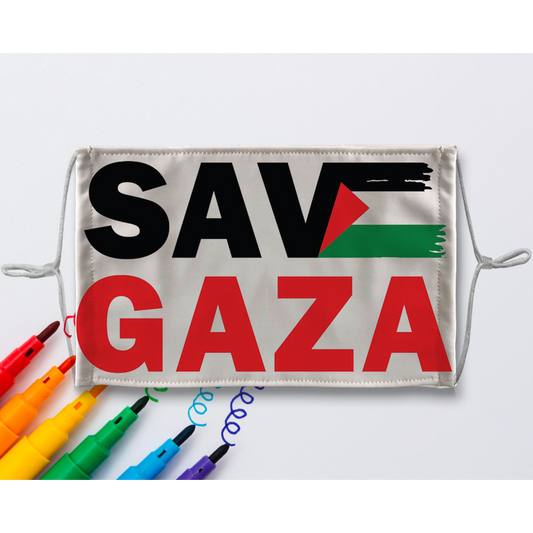 Save Gaza Sublimation Colouring Face Mask - Lynendo Trade Store