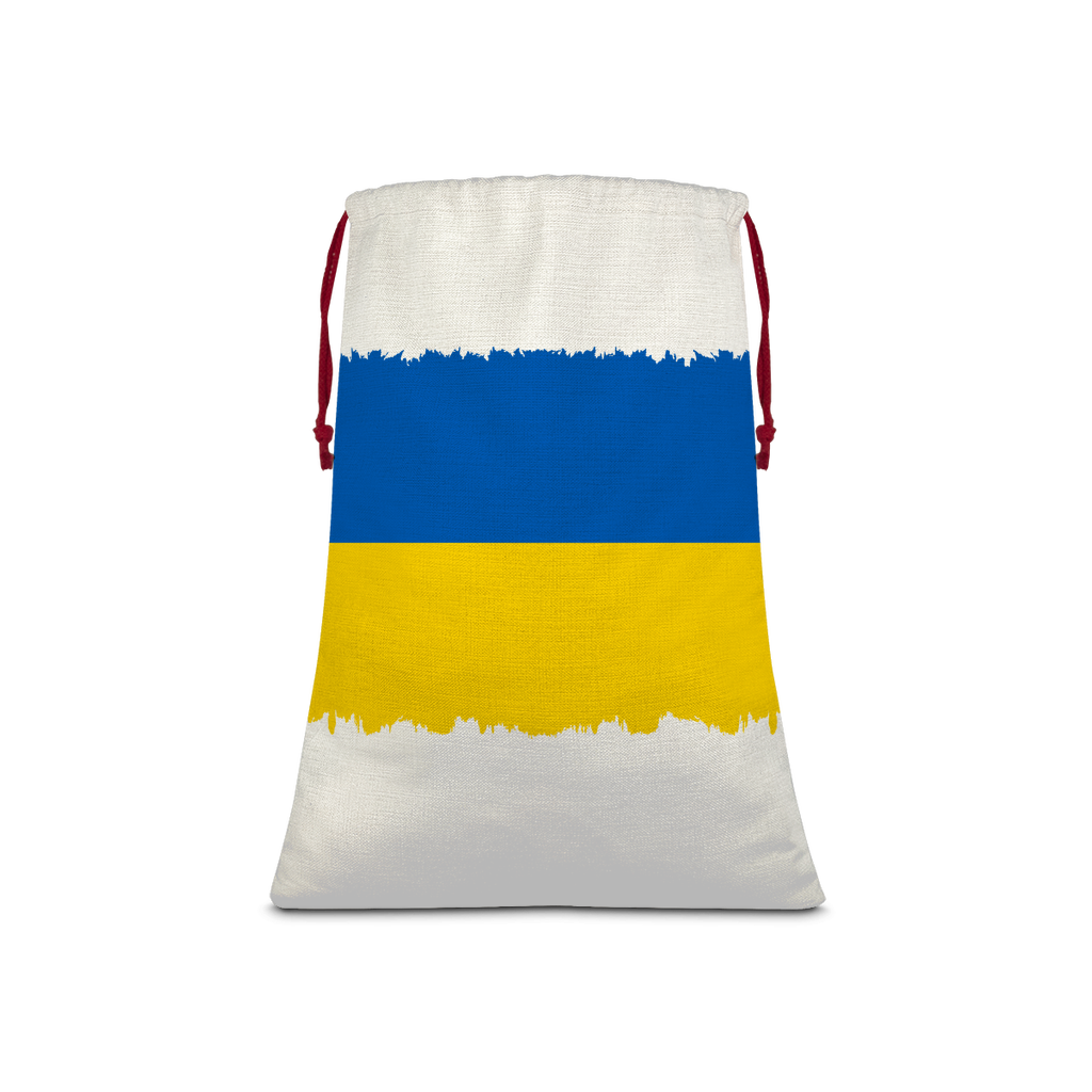 UKRAINE FLAG Sublimation Linen Drawstring Sack - Lynendo Trade Store
