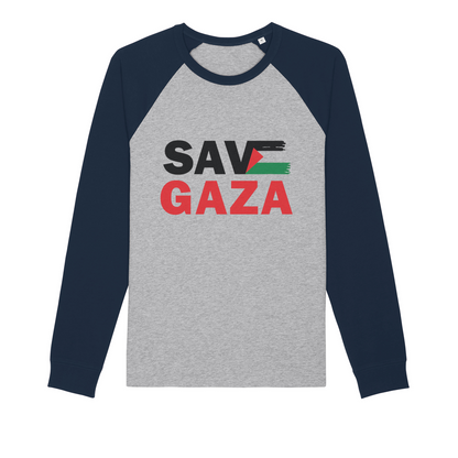 Save Gaza Premium Raglan Long Sleeve Shirt - Lynendo Trade Store