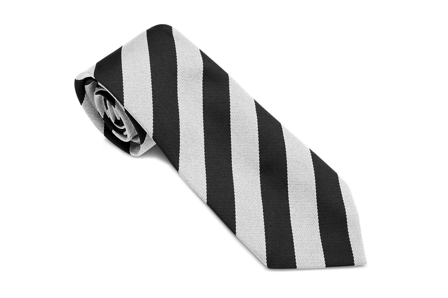 Stock Design Ties in Black and White Equal Stripe (5404-9501) - Lynendo Trade Store