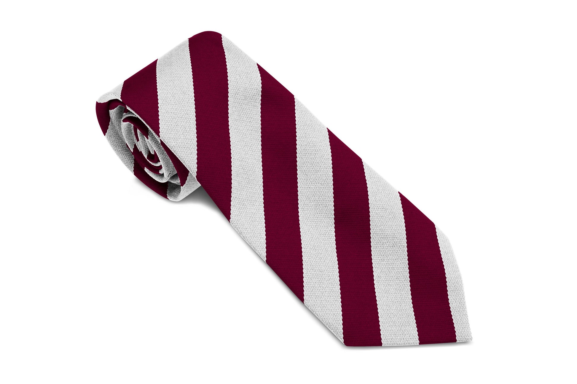 Stock Design Ties in Maroon and White Equal Stripe (5404-9507) - Lynendo Trade Store