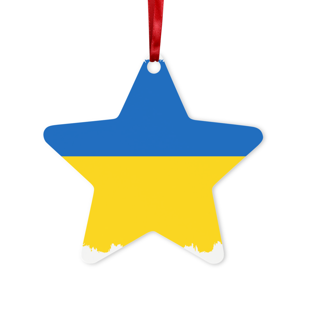 UKRAINE FLAG Metal Hanging Ornament - Lynendo Trade Store