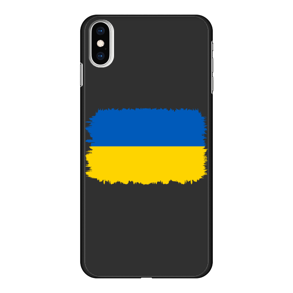 UKRAINE FLAG Back Printed Black Hard Phone Case - Lynendo Trade Store