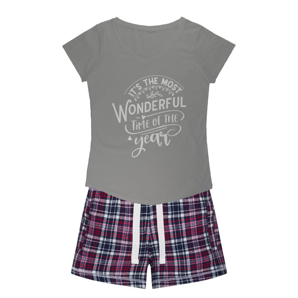THE MOST WONDERFUL TIME Women's Sleepy Tee and Flannel Short - Lynendo Trade Store