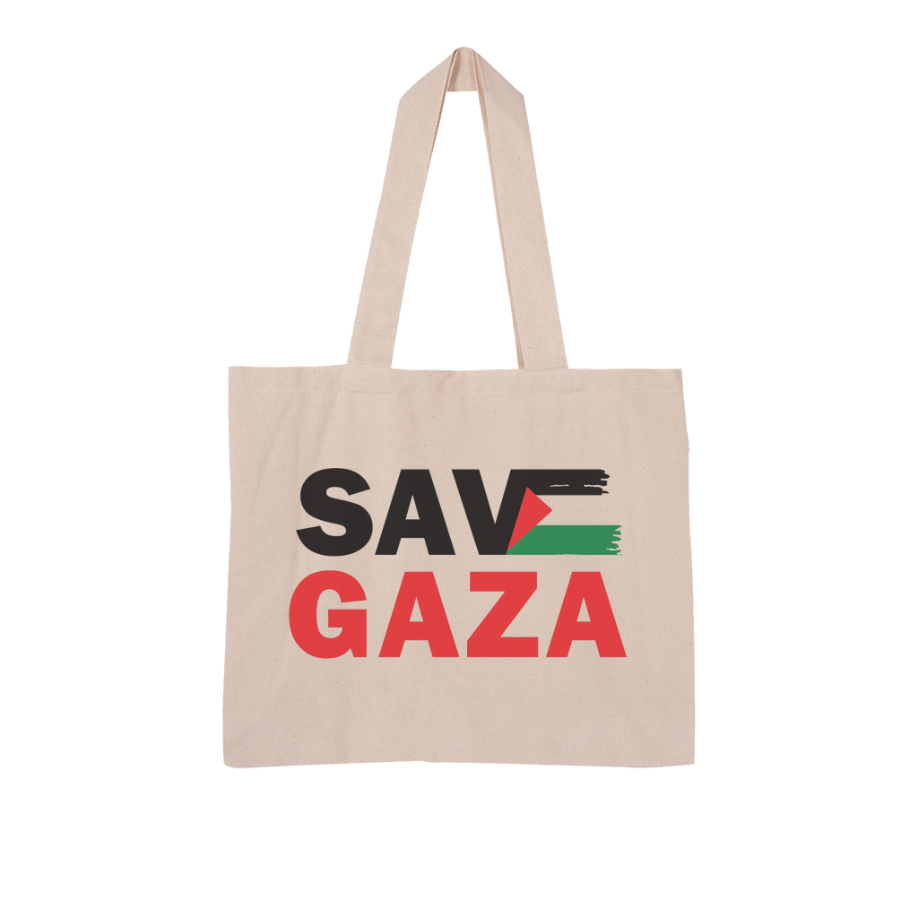 Save Gaza Large Organic Tote Bag - Lynendo Trade Store
