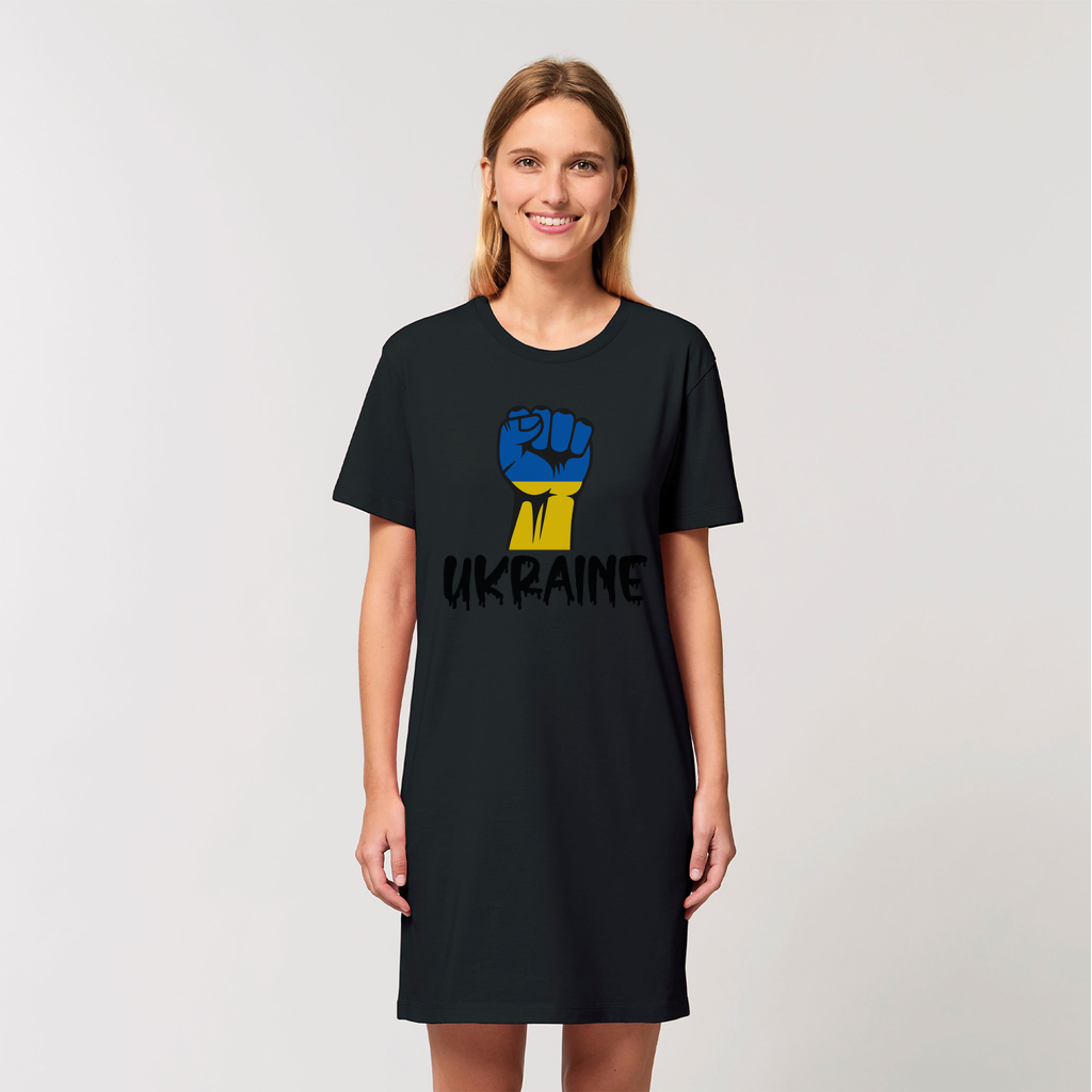 Ukraine Fist Organic T-Shirt Dress - Lynendo Trade Store