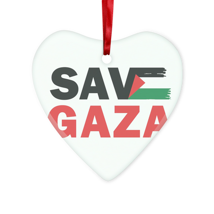 Save Gaza Glass Hanging Ornament - Lynendo Trade Store