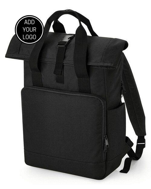 RECYCLED TWIN HANDLE ROLL TOP LAPTOP BACKPACK - BAGBASE - Lynendo Trade Store