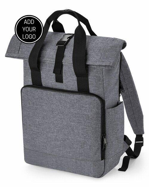 RECYCLED TWIN HANDLE ROLL TOP LAPTOP BACKPACK - BAGBASE - Lynendo Trade Store