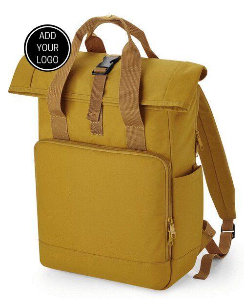 RECYCLED TWIN HANDLE ROLL TOP LAPTOP BACKPACK - BAGBASE - Lynendo Trade Store