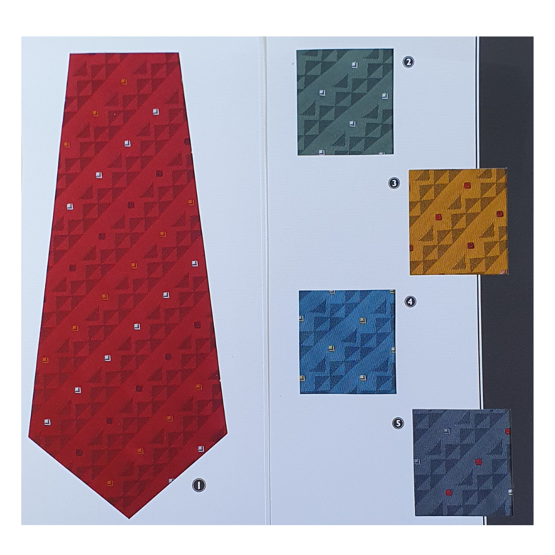 Geometric Textured Tie | Jacquard Chequered Tie Adult