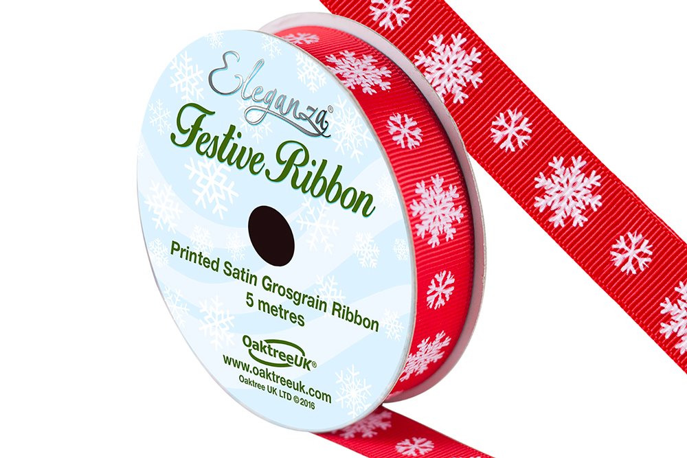 Ribbon 321 Snowflake RED 15 mm - Lynendo Trade Store