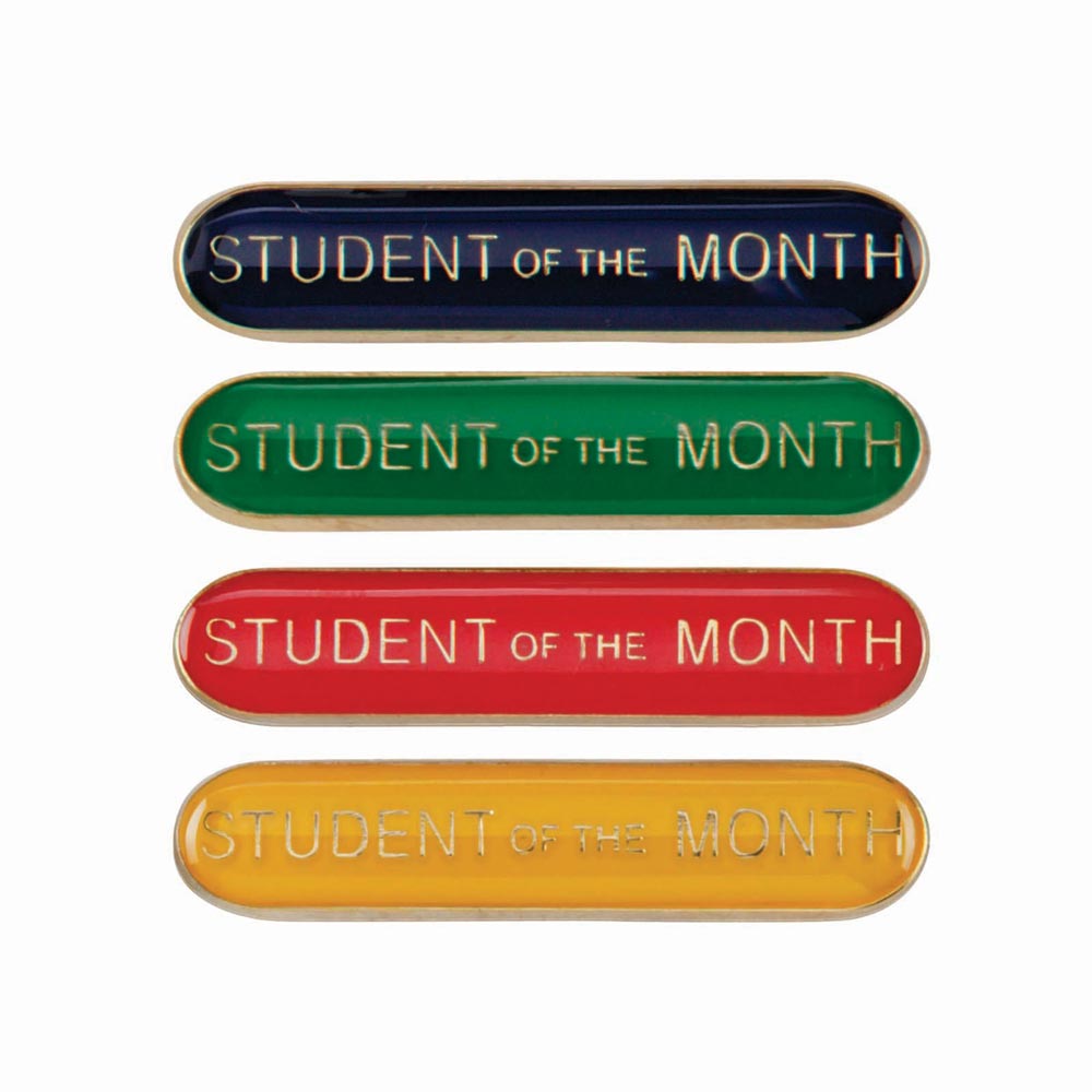 Student of the Month Round End Enamel Badge-Scholar Bar Badge - Lynendo Trade Store
