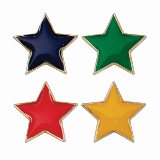 Scholar Pin Badge Star- 4 Bright Colours Star Badge - Lynendo Trade Store