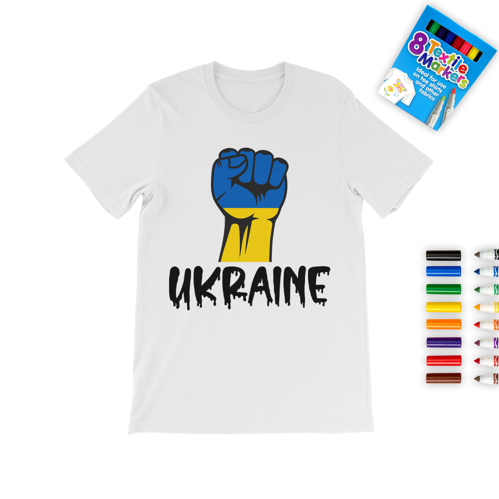 Ukraine Fist Colouring T-Shirt - Lynendo Trade Store
